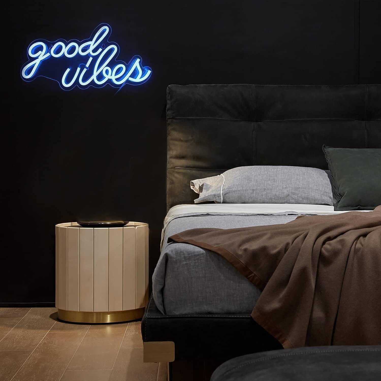 Good Vibes Neon Sign for Bedroom Wall