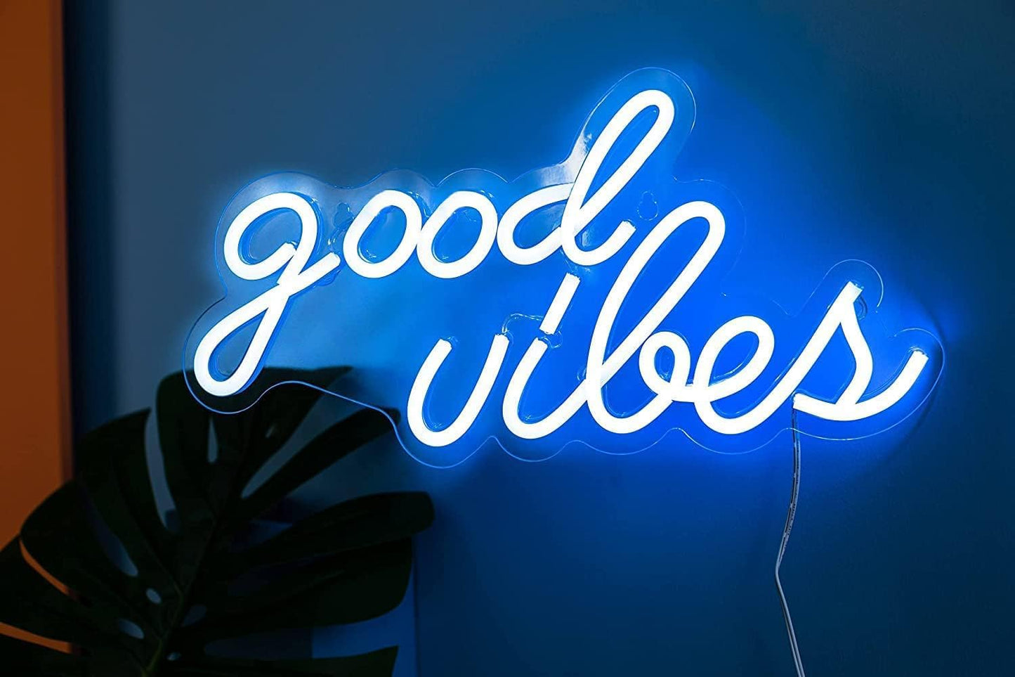 Good Vibes Neon Sign for Bedroom Wall