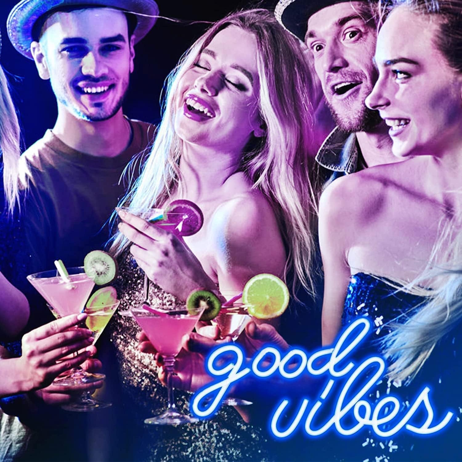 Good Vibes Neon Sign for Bedroom Wall