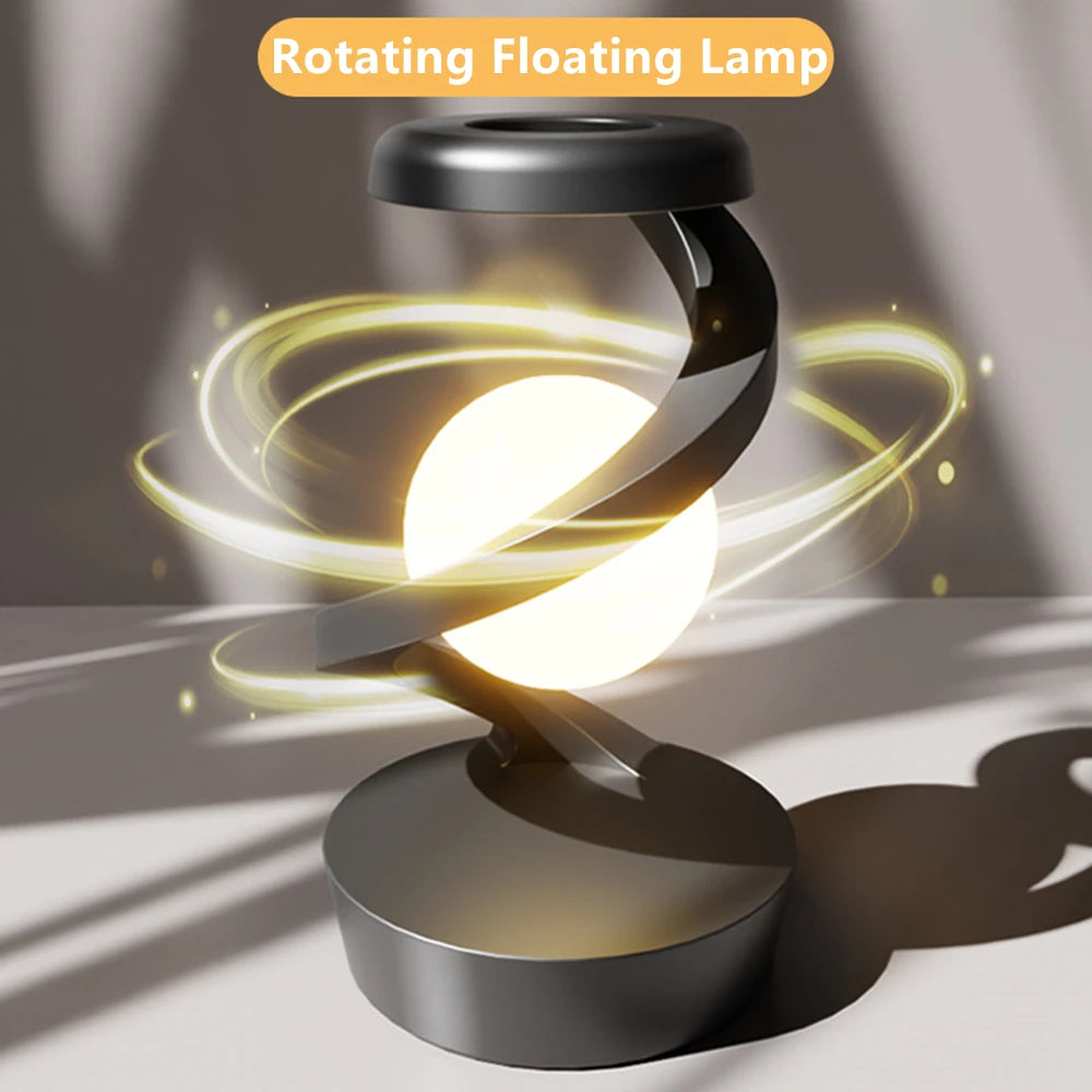 Creative Table Rotating Floating Lamp &15W Wireless Charger