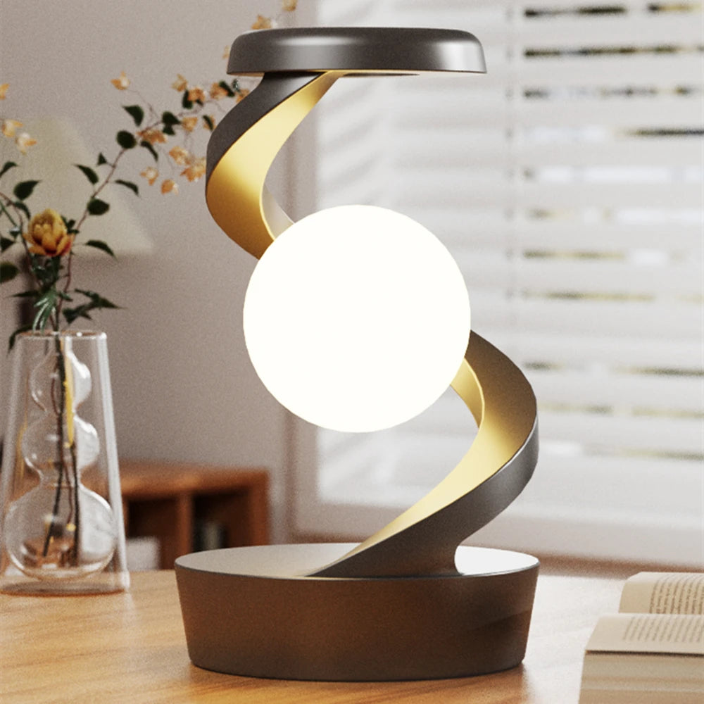 Creative Table Rotating Floating Lamp &15W Wireless Charger